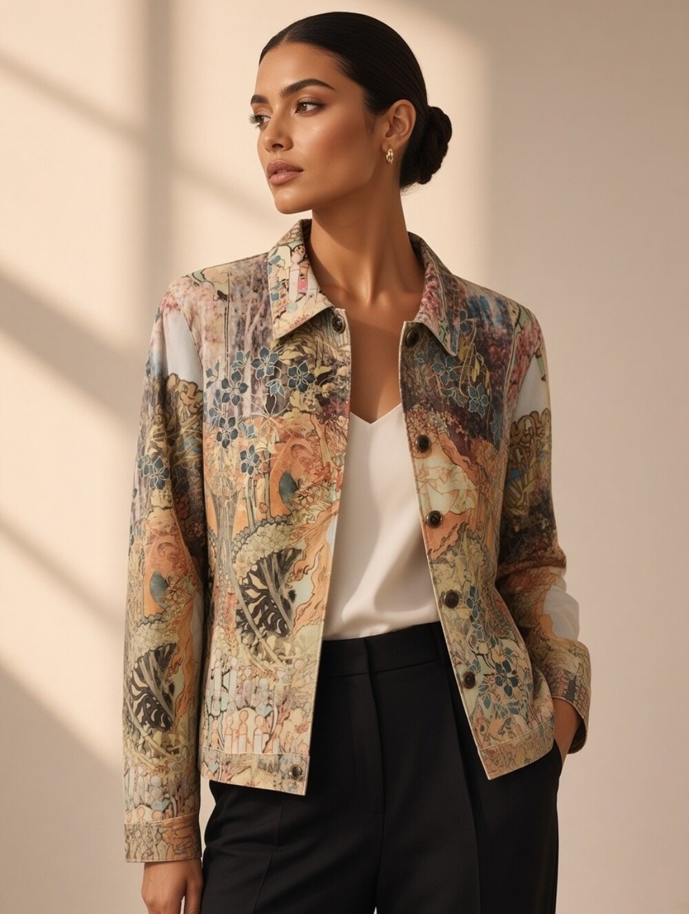Rare Vintage Alphonso Mucho Art Nuevo Impulse  Jacket Medium Boho Wearable Art